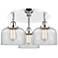 Bell 19.75" Wide 3 Light Polished Chrome Flush Mount With Clear Glass 
