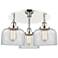 Bell 19.75" Wide 3 Light Polished Nickel Flush Mount With Clear Glass