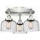 Bell 19.75" Wide 3 Light Satin Nickel Flush Mount With Seedy Glass Sha