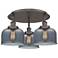 Bell 19.75"W 3 Light Oil Rubbed Bronze Flush Mount w/ Smoke Glass Shad