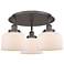 Bell 19.75"W 3 Light Oil Rubbed Bronze Flush Mount w/ White Shade