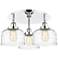 Bell 19.75"W 3 Light Polished Chrome Flush Mount w/ Clear Deco Swirl S