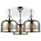 Bell 19.75"W 3 Light Polished Chrome Flush Mount w/ Mercury Glass Shad