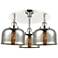 Bell 19.75"W 3 Light Polished Nickel Flush Mount w/ Mercury Glass Shad