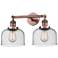 Bell 19" 2-Light Antique Copper Bath Light w/ Seedy Shade