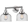 Bell 19" 2-Light Brushed Satin Nickel Bath Light w/ Seedy Shade