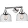 Bell 19" 2-Light Brushed Satin Nickel Bath Light w/ Seedy Shade