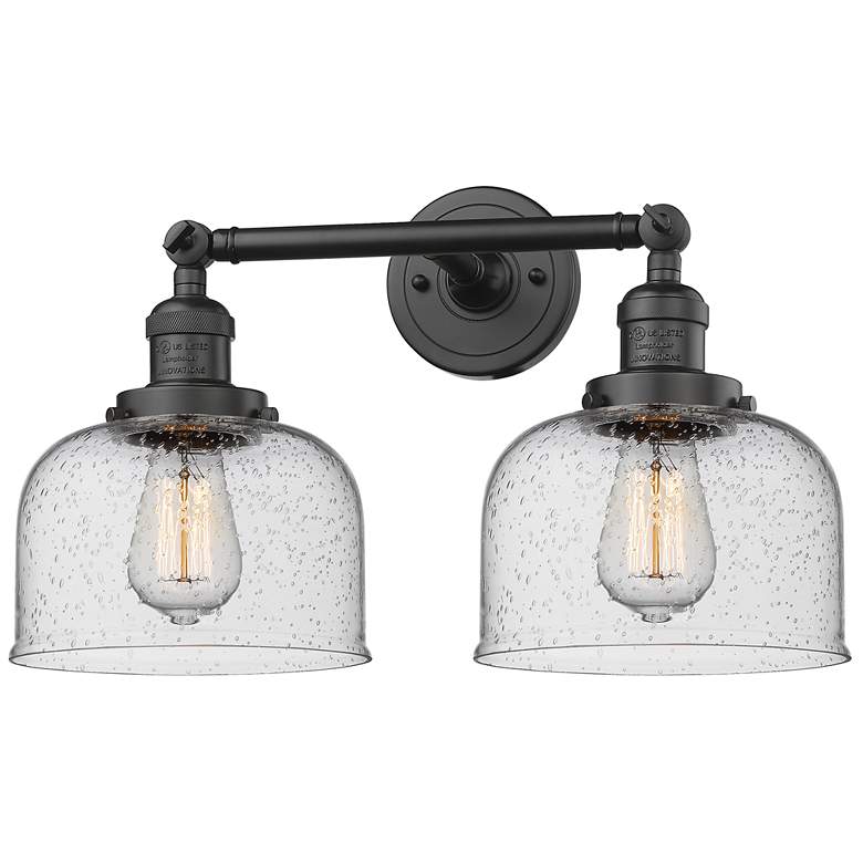 Image 1 Bell 19" 2-Light Oil Rubbed Bronze Bath Light w/ Seedy Shade