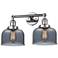 Bell 19" 2-Light Polished Chrome Bath Light w/ Plated Smoke Shade