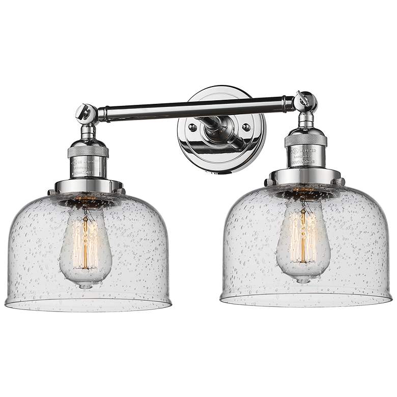 Image 1 Bell 19" 2-Light Polished Chrome Bath Light w/ Seedy Shade