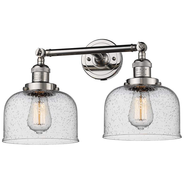 Image 1 Bell 19" 2-Light Polished Nickel Bath Light w/ Seedy Shade