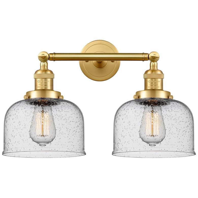 Image 1 Bell 19" 2-Light Satin Gold Bath Light w/ Seedy Shade