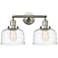 Bell 2 Light 19" LED Bath Light - Brushed Satin Nickel - Clear Deco Sw