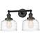 Bell 2 Light 19" LED Bath Light - Oil Rubbed Bronze - Clear Deco Swirl