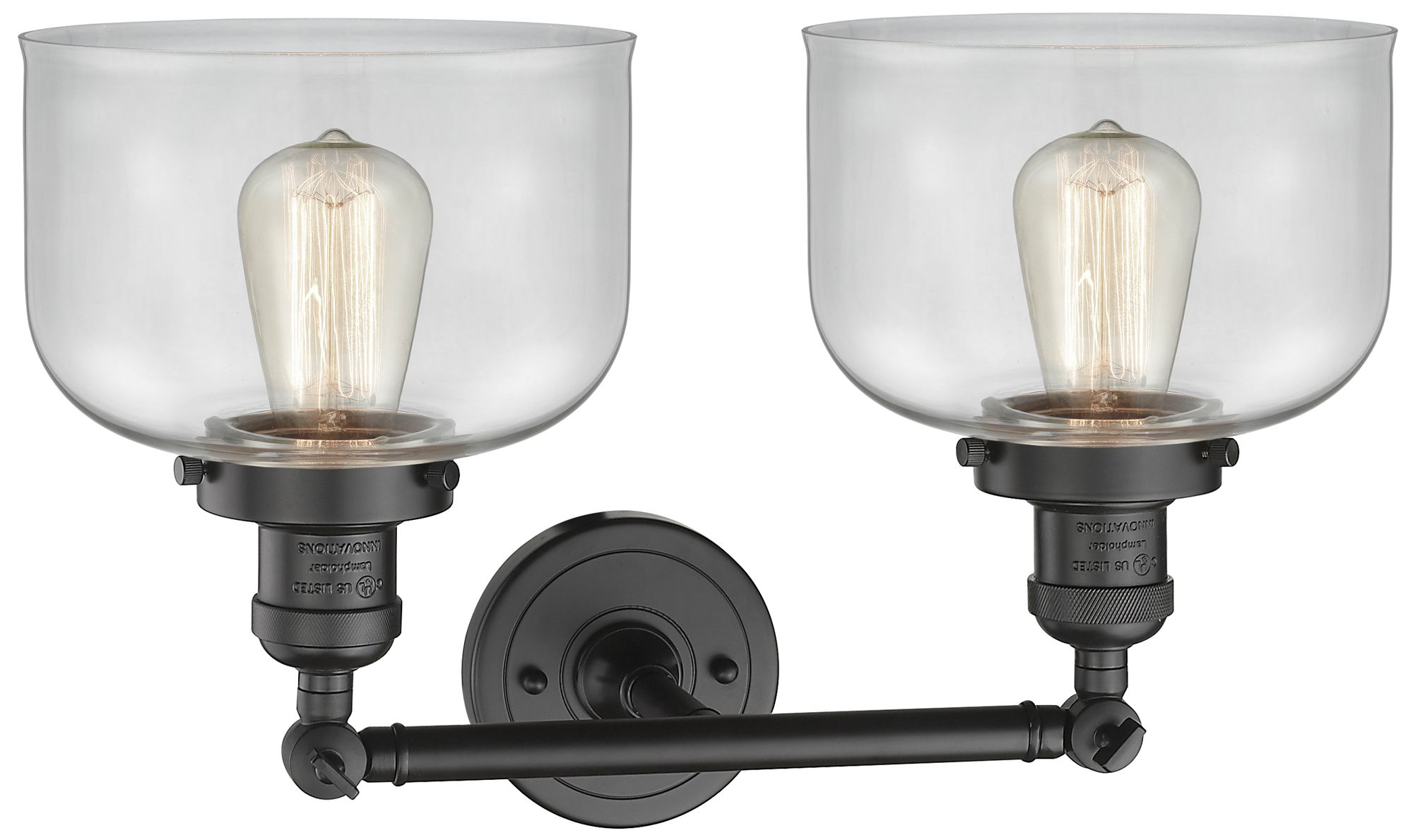 Image 2 Bell 2 Light 19" LED Bath Light - Oil Rubbed Bronze - Clear Shade more views