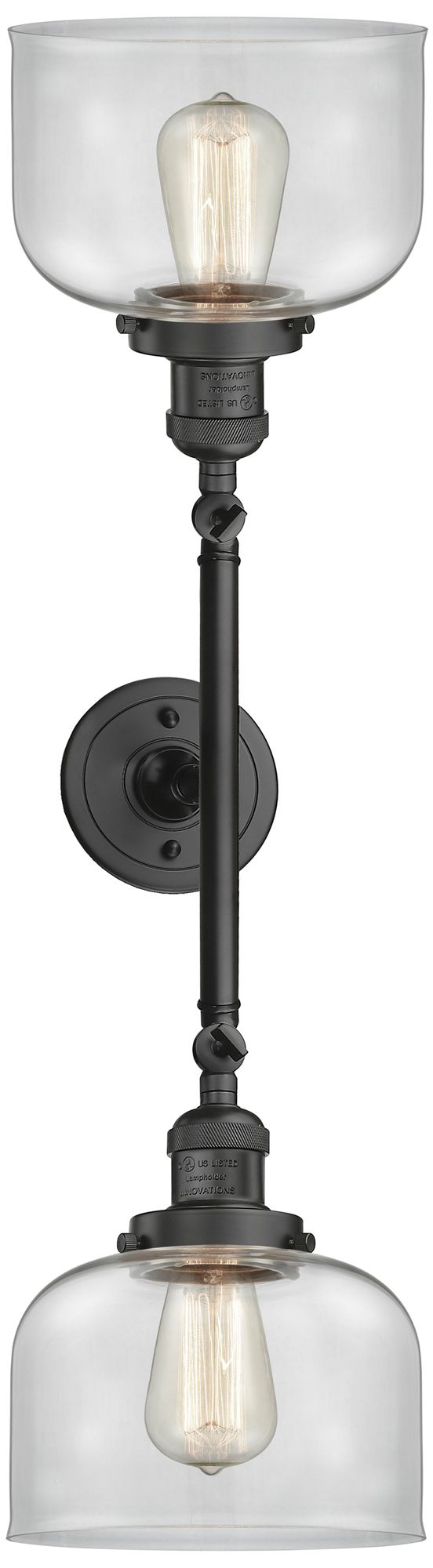 Image 3 Bell 2 Light 19" LED Bath Light - Oil Rubbed Bronze - Clear Shade more views