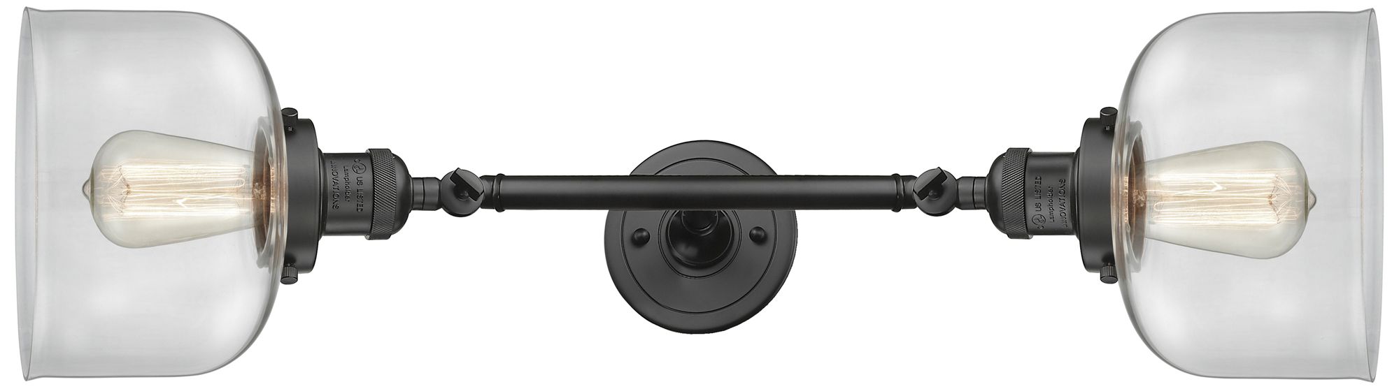 Image 4 Bell 2 Light 19" LED Bath Light - Oil Rubbed Bronze - Clear Shade more views