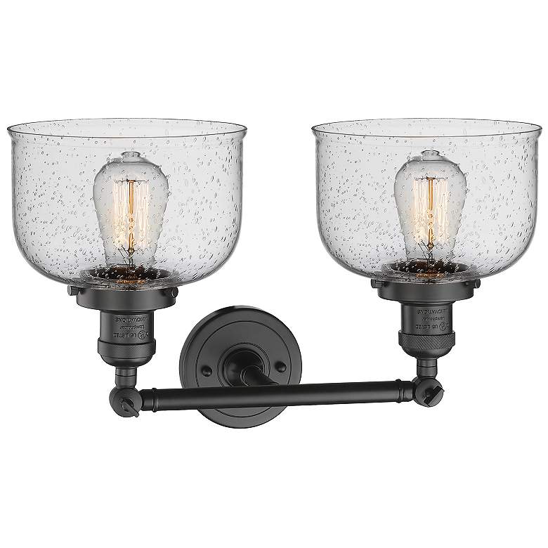 Image 2 Bell 2 Light 19" LED Bath Light - Oil Rubbed Bronze - Seedy Shade more views