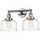 Bell 2 Light 19" LED Bath Light - Polished Chrome - Clear Deco Swirl S