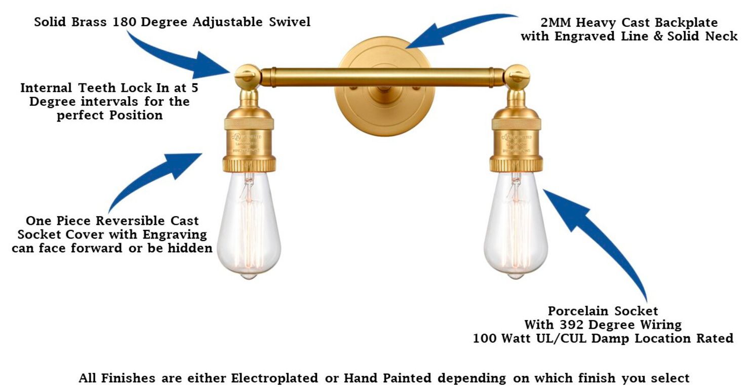 Image 5 Bell 2 Light 19" LED Bath Light - Satin Gold - Clear Deco Swirl Shade more views