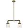Bell - 2 Light 21" Island Light - Antique Brass - Deco Swirl Shade