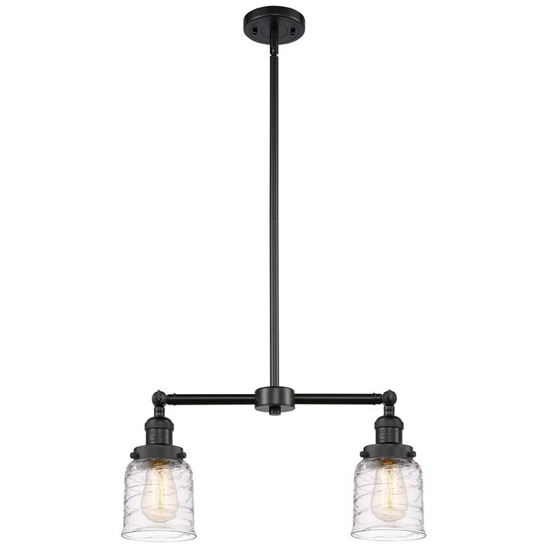 Image 1 Bell - 2 Light 21" LED Island Light - Matte Black - Deco Swirl Shade