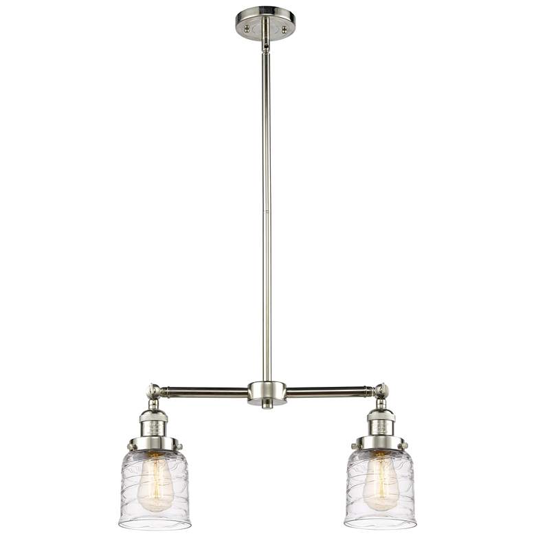 Image 1 Bell - 2 Light 21" LED Island Light - Polished Nickel  - Deco Swirl Sh