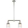 Bell - 2 Light 21" LED Island Light - Polished Nickel  - Deco Swirl Sh