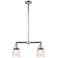 Bell - 2 Light 21" LED Island Light - Polished Nickel  - Deco Swirl Sh