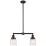 Bell 20"W Bronze 2-Light Island Pendant w/ Deco Swirl Glass