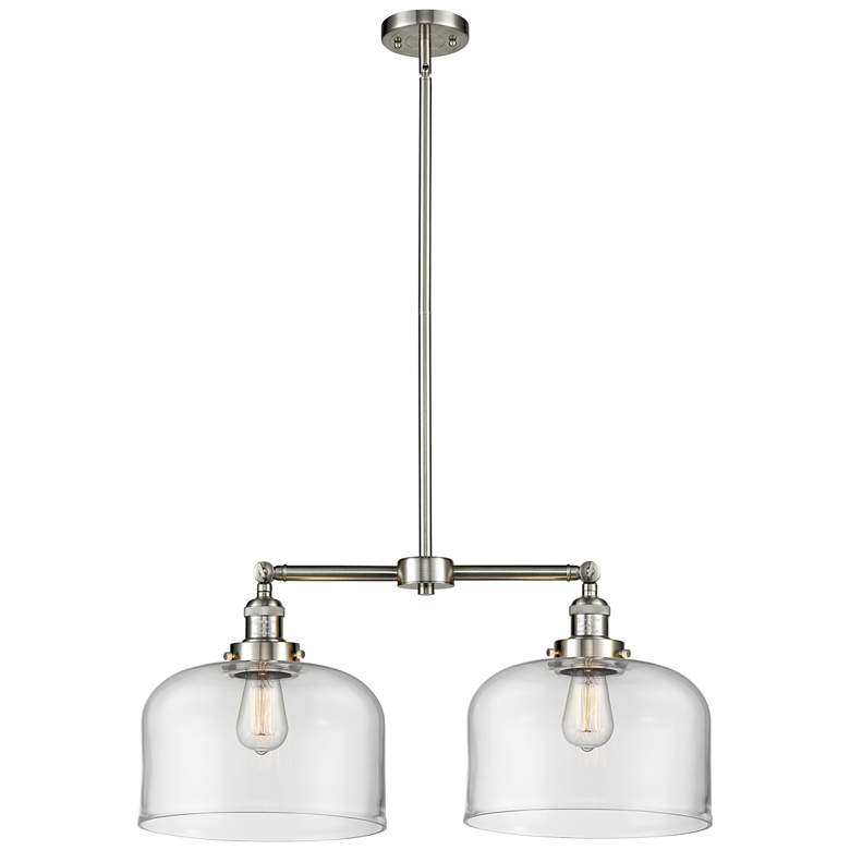 Image 1 Bell 21 inch 2-Light Brushed Satin Nickel Island Light w/ Clear Shade