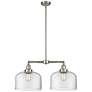 Bell 21" 2-Light Brushed Satin Nickel Island Light w/ Clear Shade