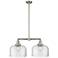 Bell 21" 2-Light Brushed Satin Nickel Island Light w/ Clear Shade