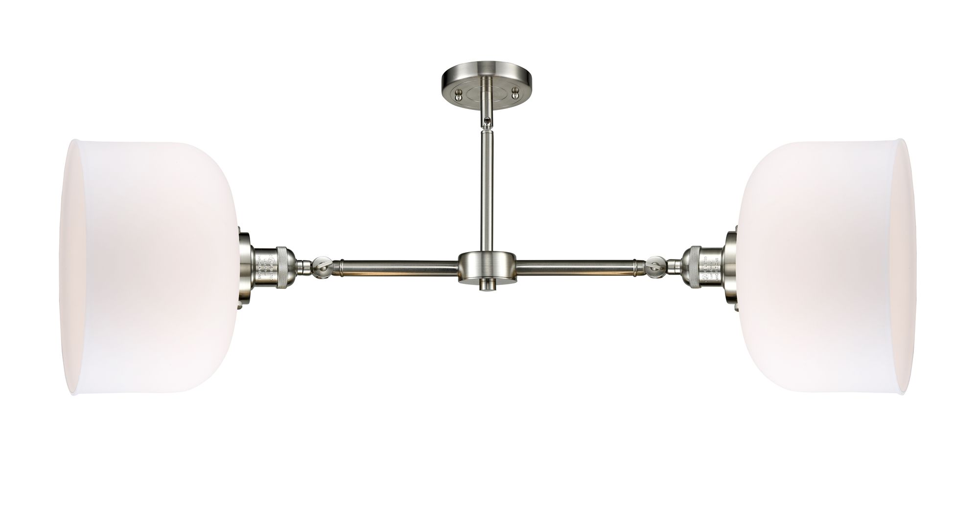 Image 2 Bell 21" 2-Light Brushed Satin Nickel Island Light w/ Matte White Shad more views