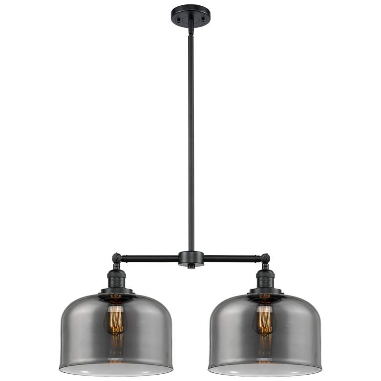 Image 1 Bell 21" 2-Light Oil Rubbed Bronze Island Light w/ Plated Smoke Shade