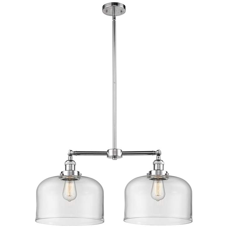 Image 1 Bell 21" 2-Light Polished Chrome Island Light w/ Clear Shade