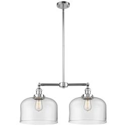Bell 21" 2-Light Polished Chrome Island Light w/ Clear Shade