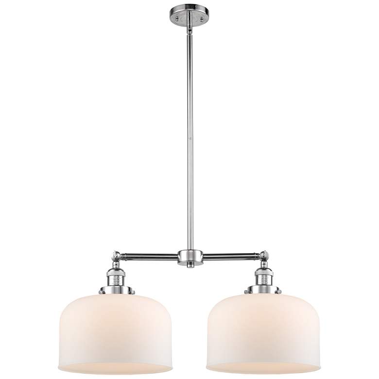 Image 1 Bell 21" 2-Light Polished Chrome Island Light w/ Matte White Shade