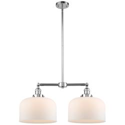Bell 21" 2-Light Polished Chrome Island Light w/ Matte White Shade