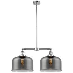 Bell 21" 2-Light Polished Chrome Island Light w/ Plated Smoke Shade