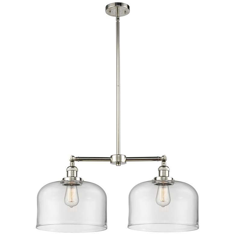 Image 1 Bell 21 inch 2-Light Polished Nickel Island Light w/ Clear Shade