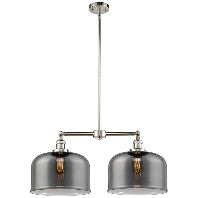 Image 1 Bell 21" 2-Light Polished Nickel Island Light w/ Plated Smoke Shade