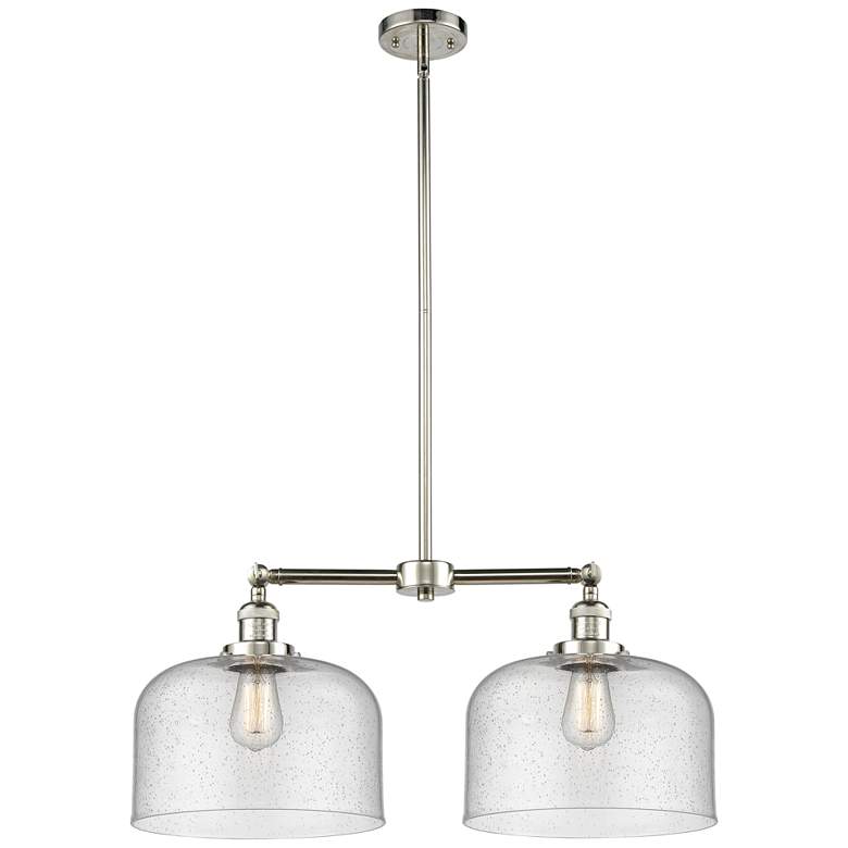 Image 1 Bell 21" 2-Light Polished Nickel Island Light w/ Seedy Shade