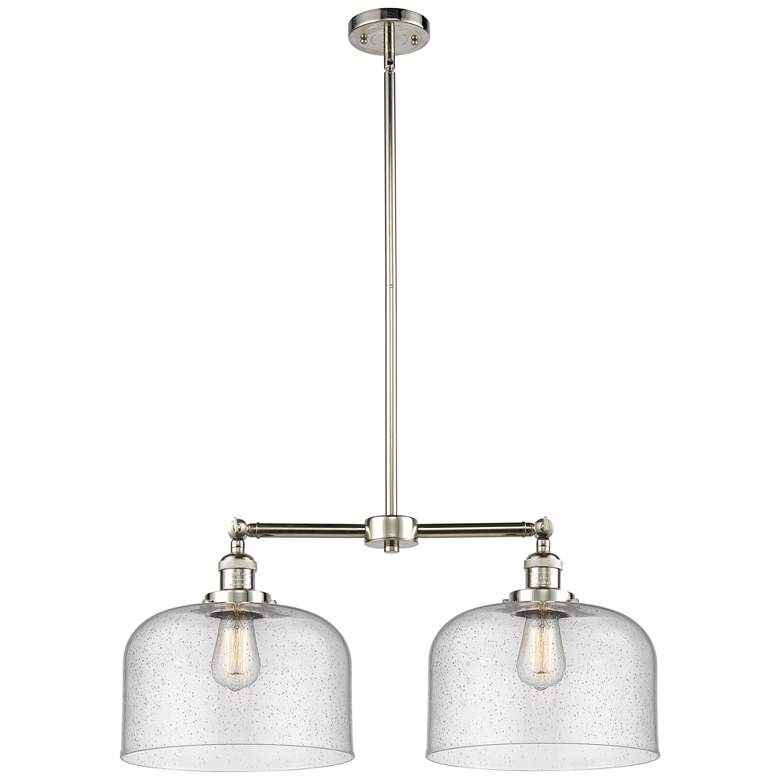 Image 1 Bell 21 inch 2-Light Polished Nickel Island Light w/ Seedy Shade