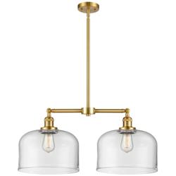 Bell 21" 2-Light Satin Gold Island Light w/ Clear Shade