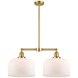 Bell 21" 2-Light Satin Gold Island Light w/ Matte White Shade