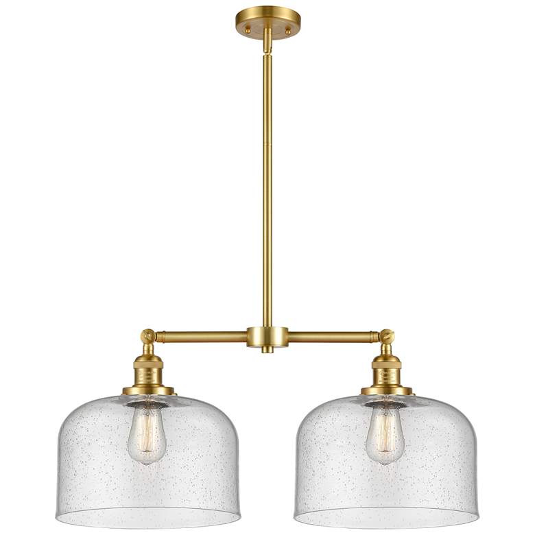 Image 1 Bell 21" 2-Light Satin Gold Island Light w/ Seedy Shade