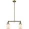 Bell 21" Wide 2 Light Antique Brass Island Light w/ Matte White Shade