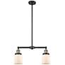 Bell 21" Wide 2 Light Black Brass Island Light w/ Matte White Shade