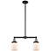 Bell 21" Wide 2 Light Black Brass Island Light w/ Matte White Shade